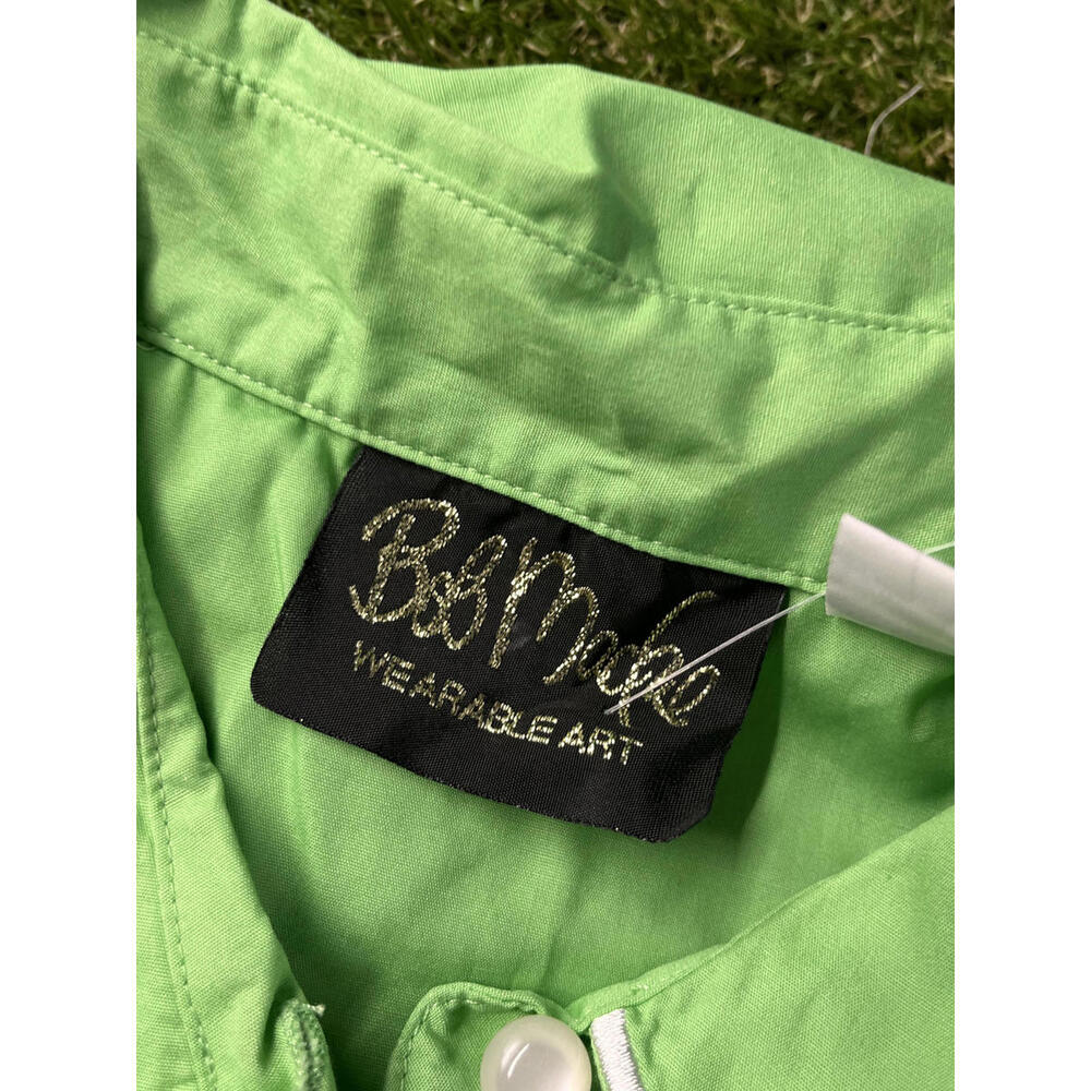Bob Mackie ARt 2 Wear Green Short Sleeve Button-Up Shirt with Daisy Embroidery - Picture 13 of 13